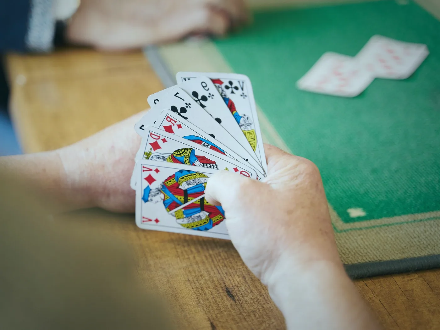 A table set for poker among friends